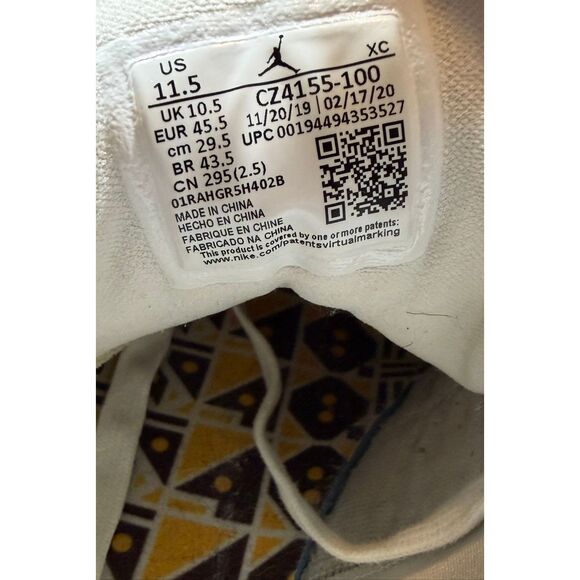 Air Jordan 1 Low Quai 54 2020 CZ4155-100 Sail Brown Mens 11.5 - Picture 5 of 8